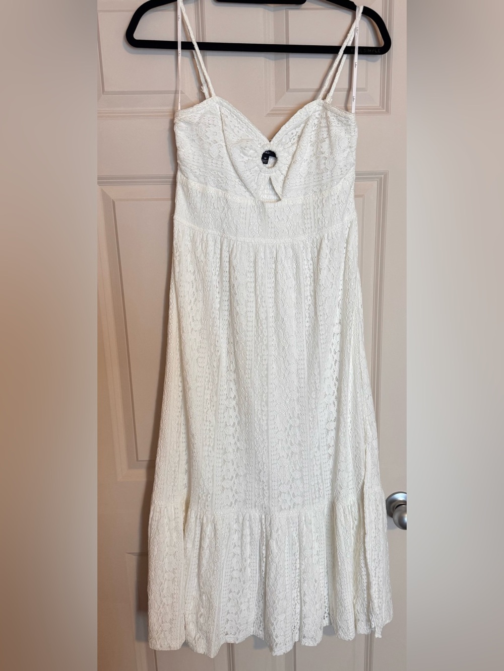 Lulu's White Lace Midi Dress